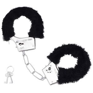 Furry black handcuffs